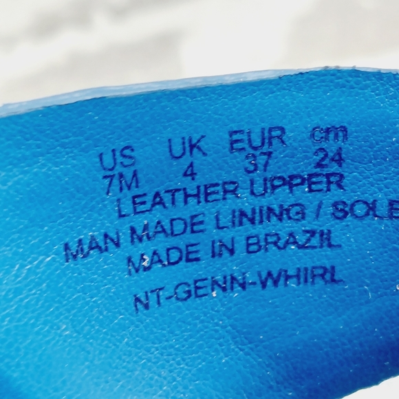 New Naturalizer Genn-Whirl Blue Leather Block Heel Sandals B556 - Picture 10 of 12